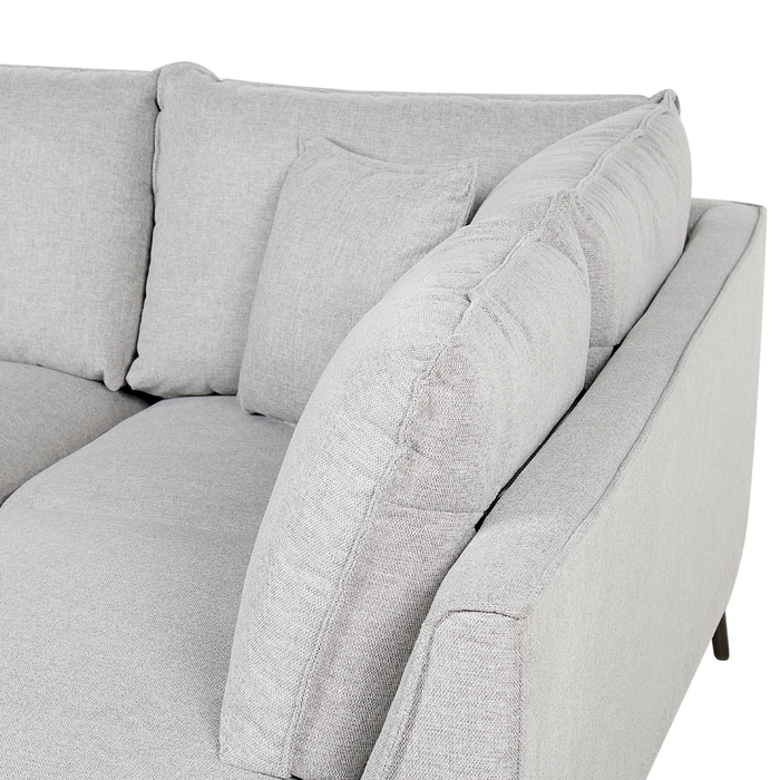 Beliani - ELGA - Hoekbank - Lichtgrijs - Linkszijdig - Linnen
