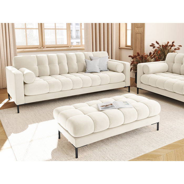 Cosmopolitan Design Bali Hocker - Lichtbeige / Zwart