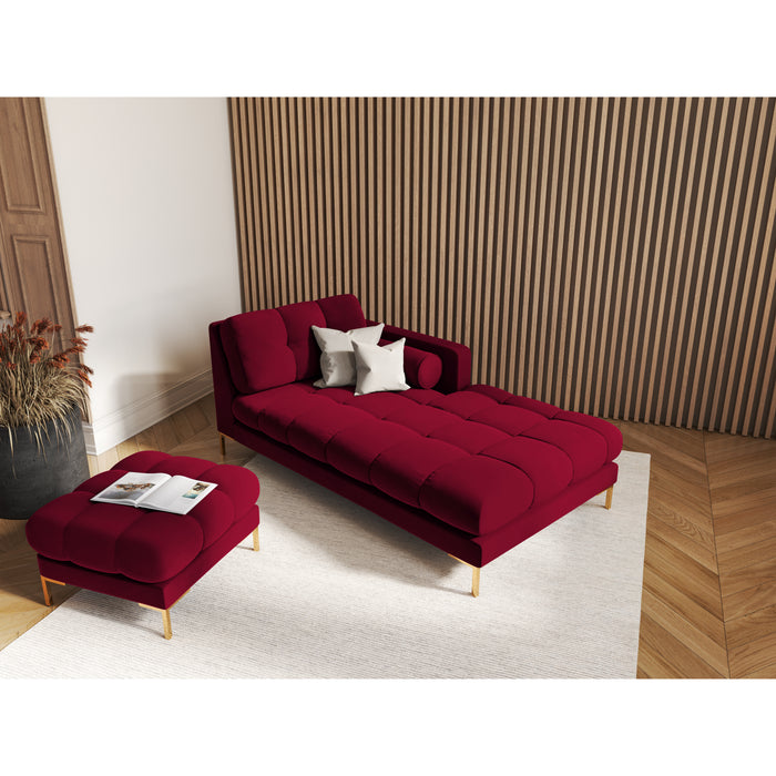 Cosmopolitan Design Bali Chaise Longue Rechts - Wijnrood / Goud