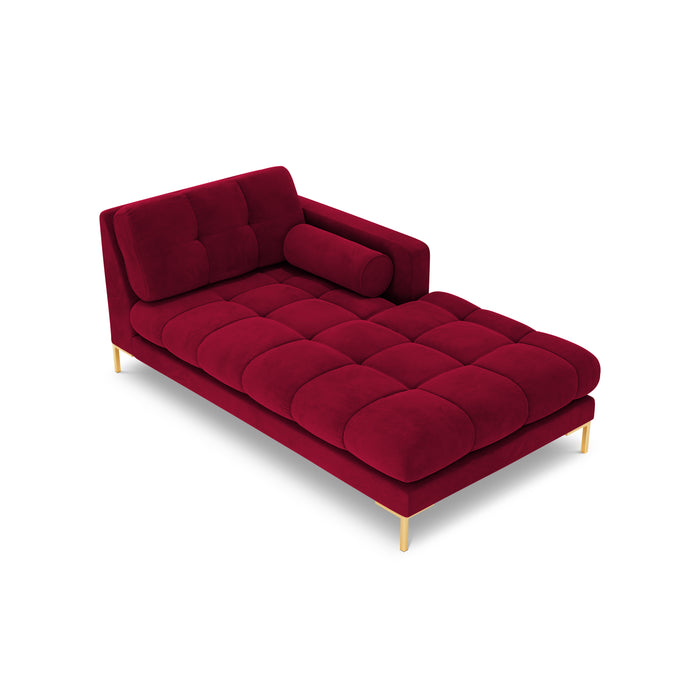 Cosmopolitan Design Bali Chaise Longue Rechts - Wijnrood / Goud