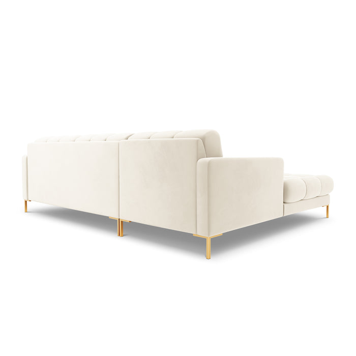 Cosmopolitan Design Bali Hoekbank met Chaise Longue Links - Lichtbeige / Goud