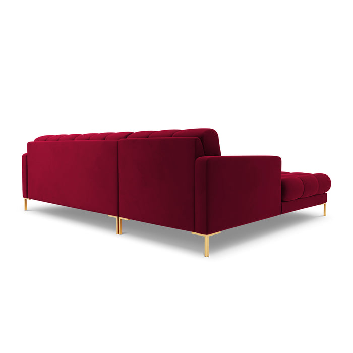 Cosmopolitan Design Bali Hoekbank met Chaise Longue Links - Wijnrood / Goud