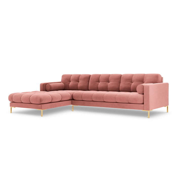 Cosmopolitan Design Bali Hoekbank met Chaise Longue Links - Roze / Goud