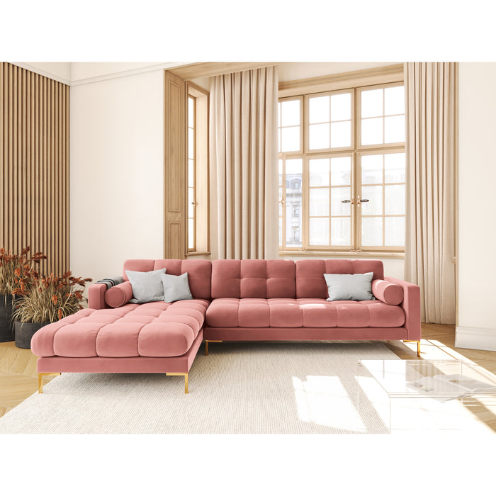 Cosmopolitan Design Bali Hoekbank met Chaise Longue Links - Roze / Goud