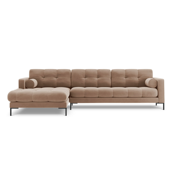Cosmopolitan Design Bali Hoekbank met Chaise Longue Links - Taupe / Zwart