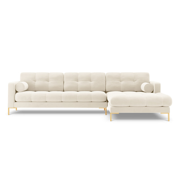 Cosmopolitan Design Bali Hoekbank met Chaise Longue Rechts - Lichtbeige / Goud