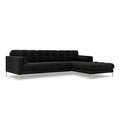 Cosmopolitan Design Bali Hoekbank met Chaise Longue Rechts - Zwart / Goud