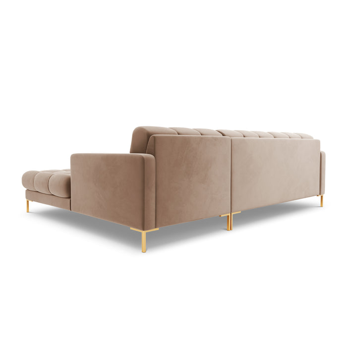 Cosmopolitan Design Bali Hoekbank met Chaise Longue Rechts - Taupe / Goud