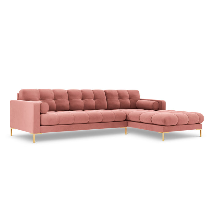 Cosmopolitan Design Bali Hoekbank met Chaise Longue Rechts - Roze / Goud