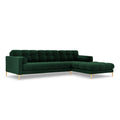 Cosmopolitan Design Bali Hoekbank met Chaise Longue Rechts - Flessengroen / Goud