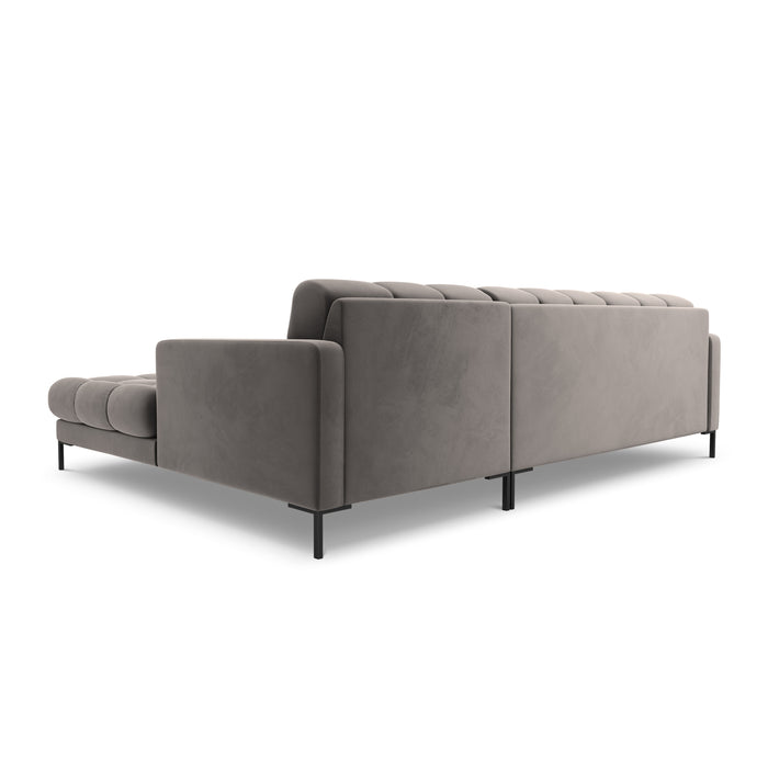 Cosmopolitan Design Bali Hoekbank met Chaise Longue Rechts - Lichtgrijs / Zwart