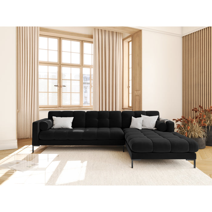 Cosmopolitan Design Bali Hoekbank met Chaise Longue Rechts - Zwart / Zwart
