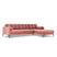 Cosmopolitan Design Bali Hoekbank met Chaise Longue Rechts - Roze / Zwart