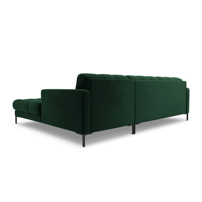 Cosmopolitan Design Bali Hoekbank met Chaise Longue Rechts - Flessengroen / Zwart