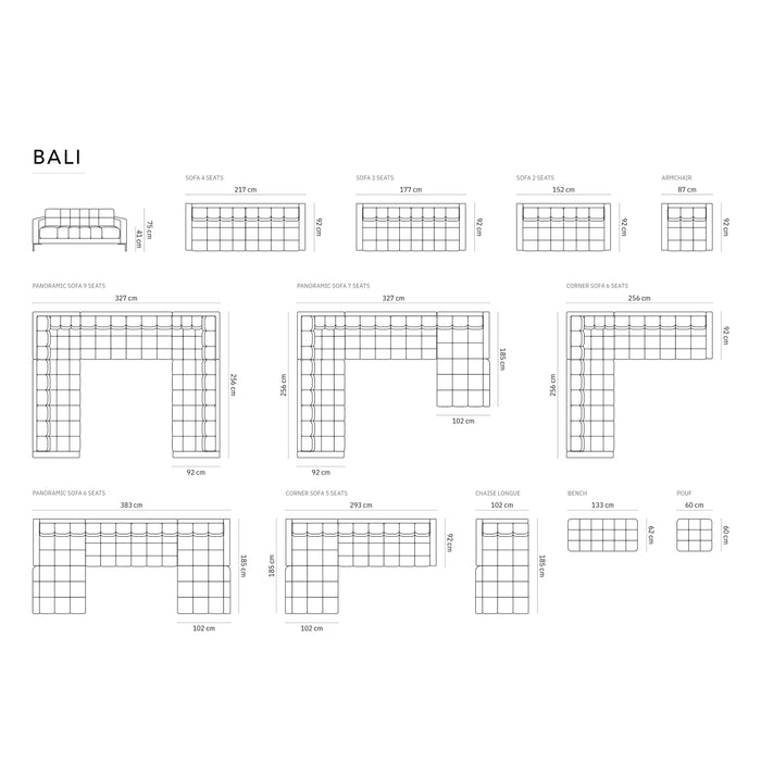 Cosmopolitan Design Bali U-bank - Zwart / Goud