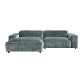 by fonQ Chunky Hoekbank met Chaise Longue Links - Rib - Teal