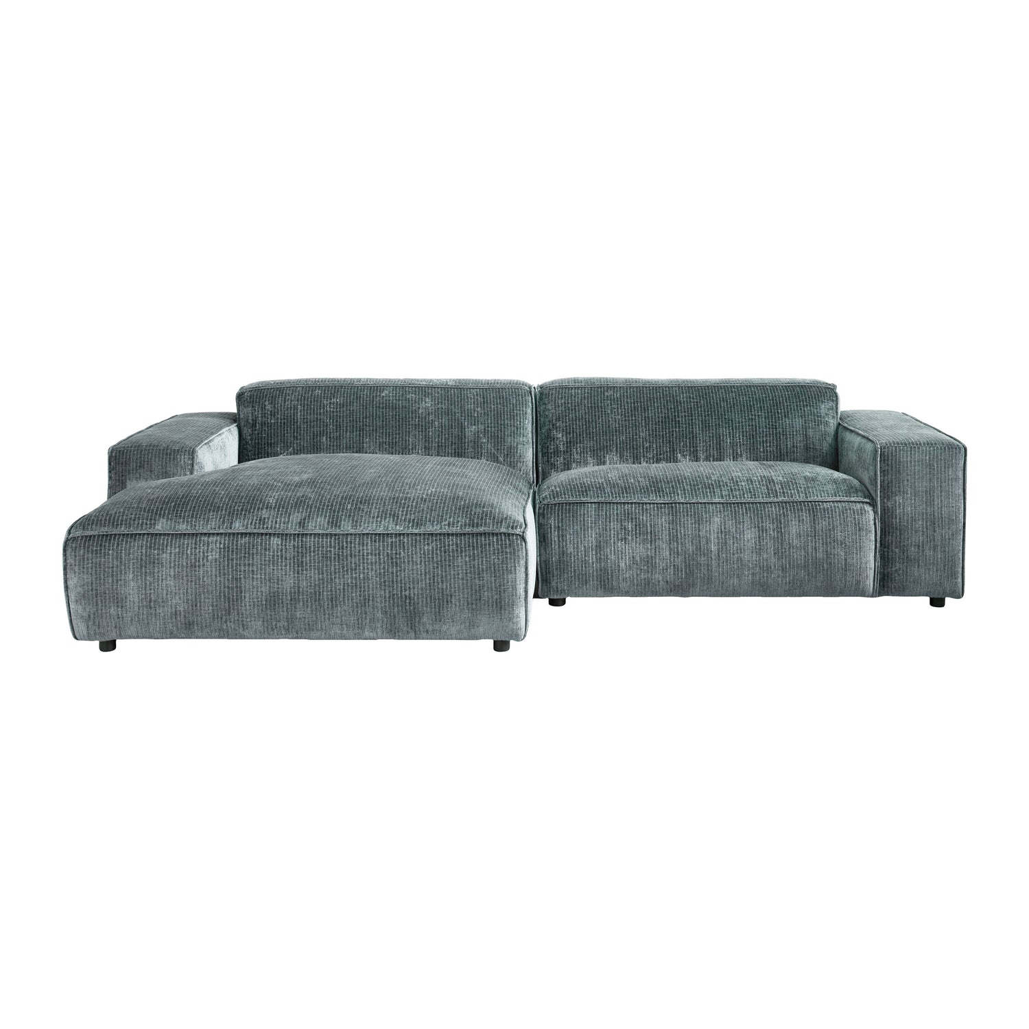 by fonQ Chunky Hoekbank met Chaise Longue Links - Rib - Teal
