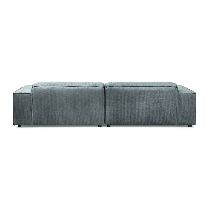 by fonQ Chunky Hoekbank met Chaise Longue Rechts - Rib - Teal
