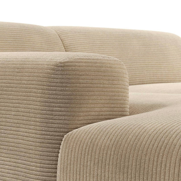 NADUVI Collection Nina Hoekbank Links - Ribstof - Crème