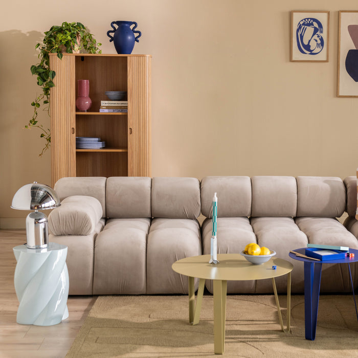 Milo Casa Tropea Modulaire Modulaire 3-zitsbank met Hocker - Lichtbeige