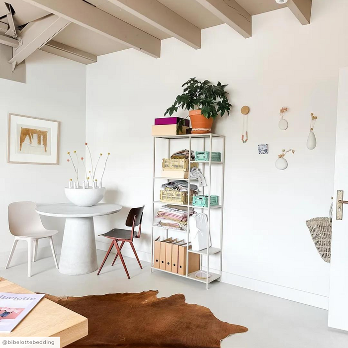 WOOOD Eettafel Damon Ø 100 cm - Betonlook Wit