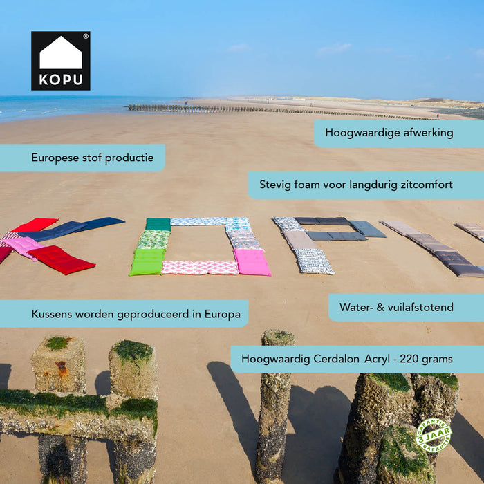 Kopu® Mila Grey 120 cm - Hoogwaardig Bankkussen - Gestreept