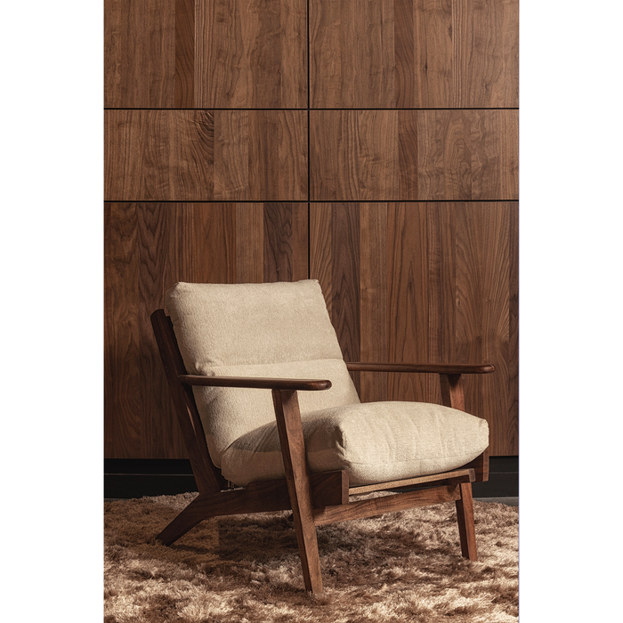 WOOOD Houston Fauteuil - Bouclé|Hout - Naturel - 86x71x71
