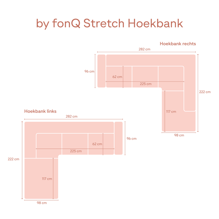 by fonQ Stretch Hoekbank Rechts - Zand Geel