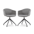 Nolon Nola-Otis Draaibare Eetkamerstoelen Set - Donkergrijs - Zwart