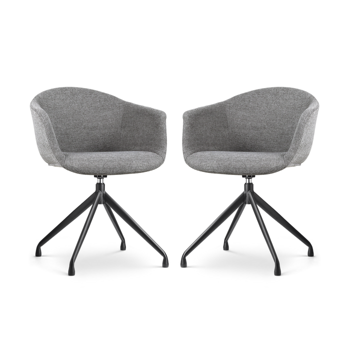 Nolon Nola-Otis Draaibare Eetkamerstoelen Set - Donkergrijs - Zwart