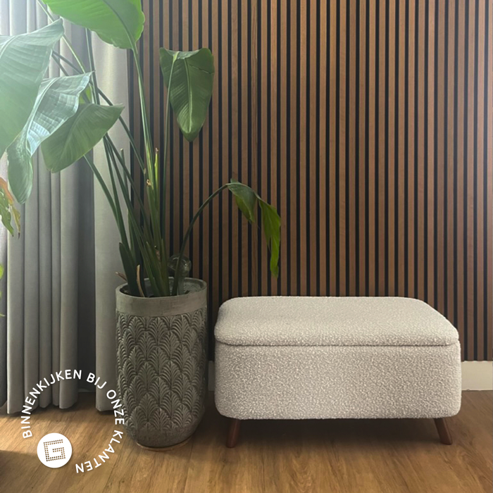 Nolon Julia Bankje Bouclé Beige - met Opbergruimte