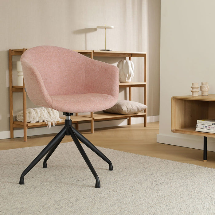 Nolon Nola-Otis Draaibare Eetkamerstoelen Set - Zacht Roze- Zwart