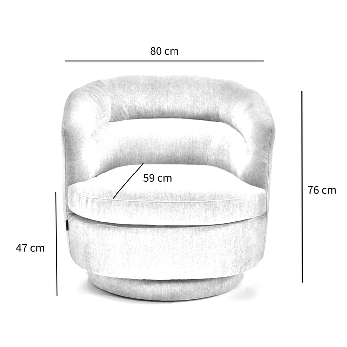 Bronx71 Scandinavische fauteuil Valerie draaibaar chenille mintgroen