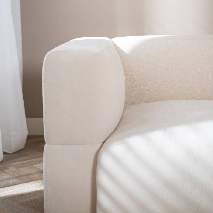 Livin24 Scandinavische hoekbank Karla off white rechts 3-zits