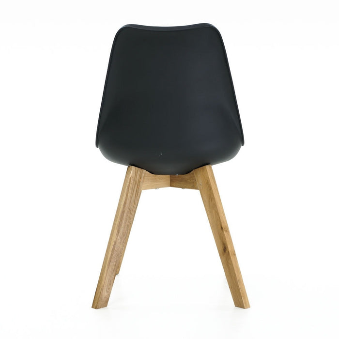 Essence Madera eetkamerstoel zwart - Houten onderstel - Set van 2