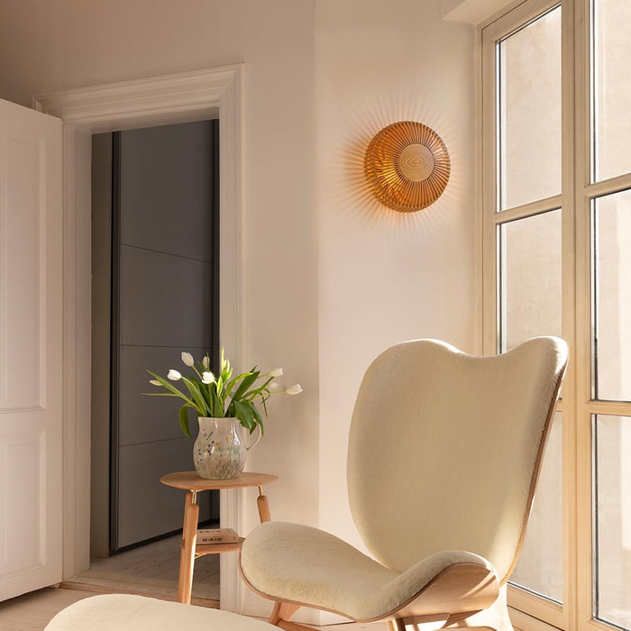 Umage Clava Up Wood Medium houten wandlamp naturel - Ø 35 cm