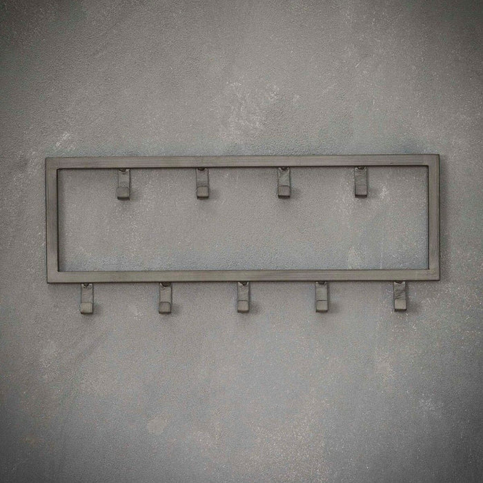 Fraaai - Kapstok industrieel 9 haken - 50 cm zwart