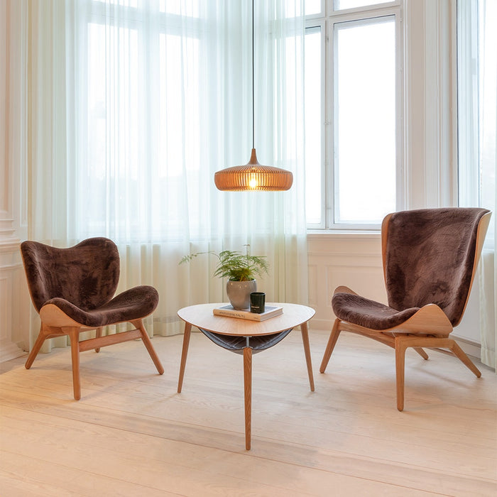 Umage Clava Dine Wood houten hanglamp naturel - met koordset wit - Ø