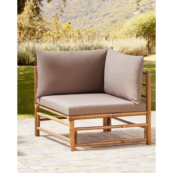 Beliani - CERRETO - Hoekmodule tuin - Taupe - Bamboe
