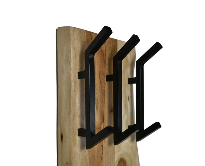 Kapstok Live Edge - 25x13x60 - Naturel - Acaciahout|metaal