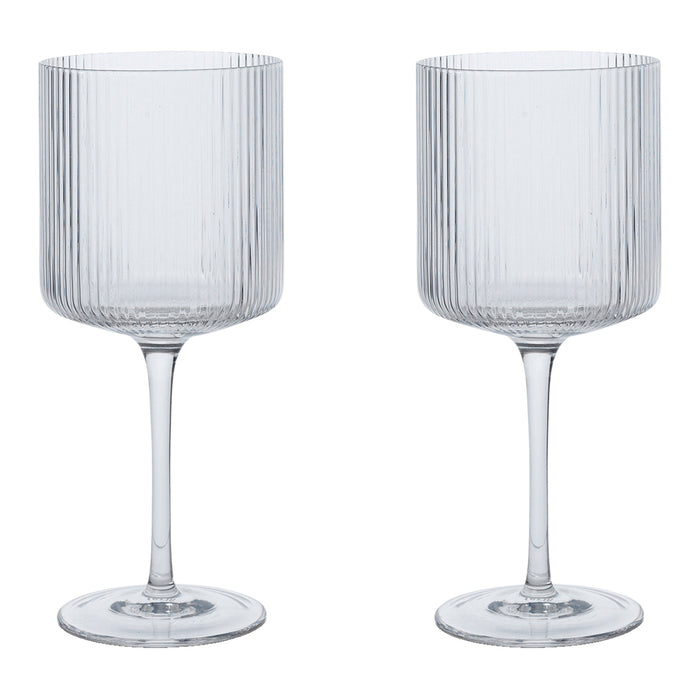 Ferm Living Ripple Rode Wijnglazen Set van 2 - Clear