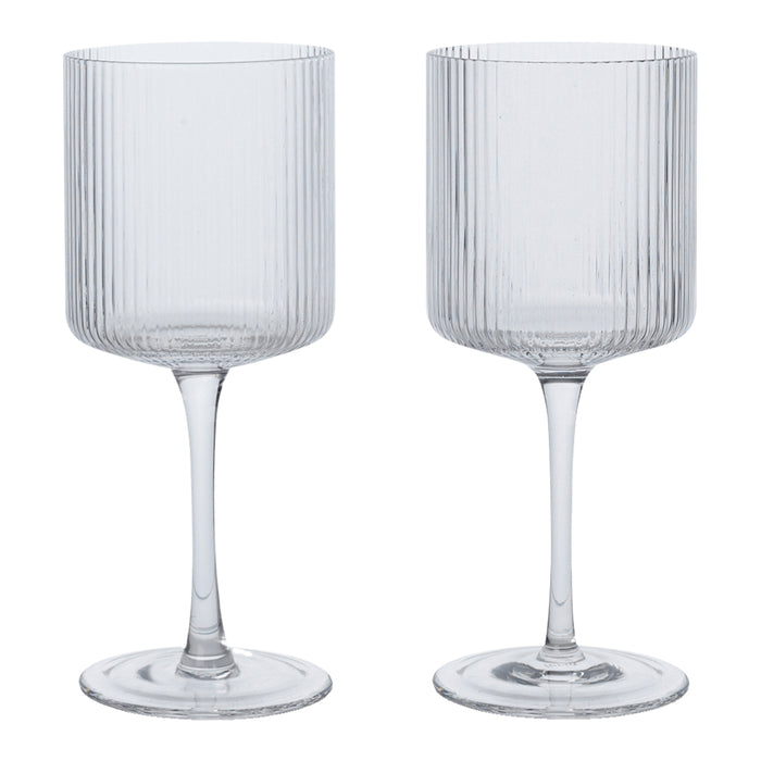 Ferm Living Ripple Witte Wijnglazen Set van 2 - Clear