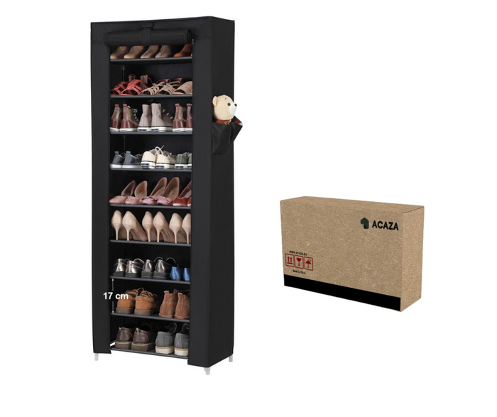 Schoenenrek - 27 paar schoenen - 58x160x28 cm - zwart