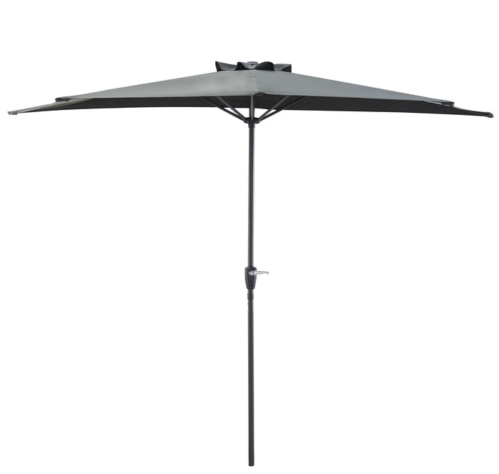 Halfronde parasol voor balkon of terras, 3 meter diameter, Grijs
