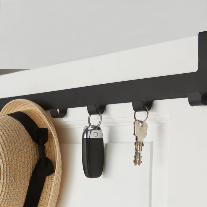 Garderobehaak - Deurhaak - Deurkapstok met 7 haken - Metaal - Zwart