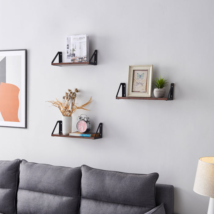 ACAZA Wandplank Vintage bruin  - 3 st.