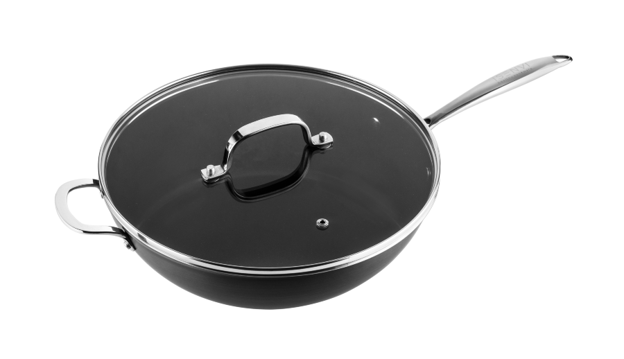 ISENVI Victoria Forged keramische wokpan met deksel 32CM - RVS greep