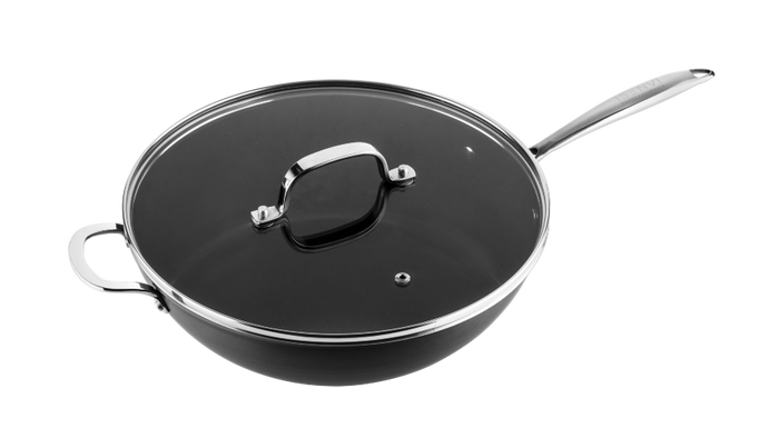 ISENVI Victoria Forged keramische wokpan met deksel 32CM - RVS greep