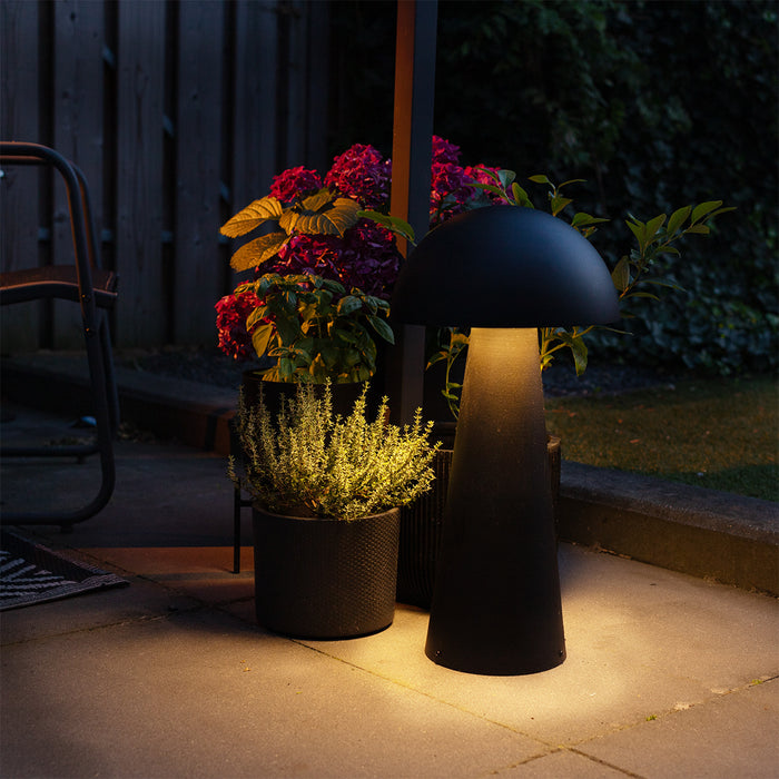 QAZQA Buiten vloerlamp zwart 65 cm - Mushroom