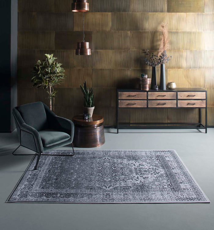 Joy de Vivre Vintage vloerkleed - Nostalgia No.5 - zilver - 160x230 cm